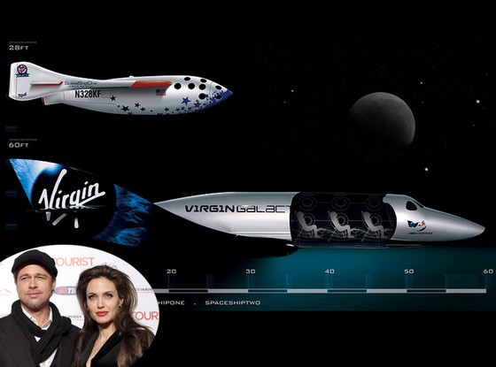 Brad Pitt, Angelina Jolie, Virgin Galactic space ship Brad Pitt, Angelina Jolie, Virgin Galactic space ship